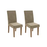 Kit 2 Cadeiras Sala Jantar Dália 2cad131 Madeirado 2 Un Canela/suede Bege - Kappesberg