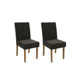 Kit 2 Cadeiras Sala Jantar Verbena 2cad133 Madeirado 2 Un Canela/suede Grafite - Kappesberg