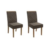 Kit 2 Cadeiras Sala Jantar Verbena 2cad133 Madeirado 2 Un Canela/suede Capuccino - Kappesberg