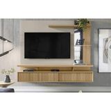 Painel Quarto P/ Tv Até 60 Pol Maragogi C/ 2 Porta E 2 Prateleiras 182x154cm Carvalho/off White - Linea Brasil