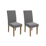 Cadeira De Cozinha Dália 2cad131 Madeirado Kit 2 Un Canela/suede Cinza - Kappesberg