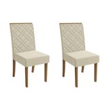 Kit 2 Cadeiras Sala Jantar Gardênia 2cad149 Madeirado 2 Un Canela/linho Bege Argila - Kappesberg