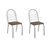 Cadeira De Cozinha Holanda 2c009cr Aço Kit 2 Un Cromado/suede Cappuccino - Kappesberg