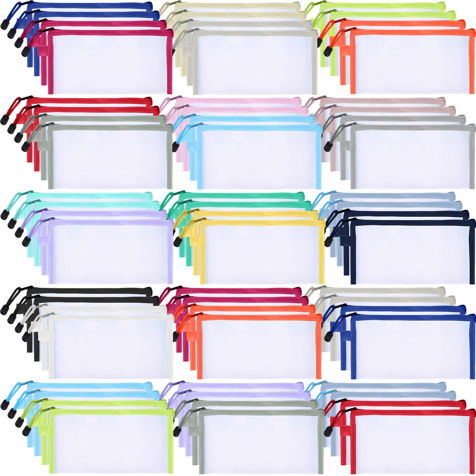 Bolsa De Malha Com Zíper Leelosp 80 Unidades De Nylon Multicolorido 23x12cm