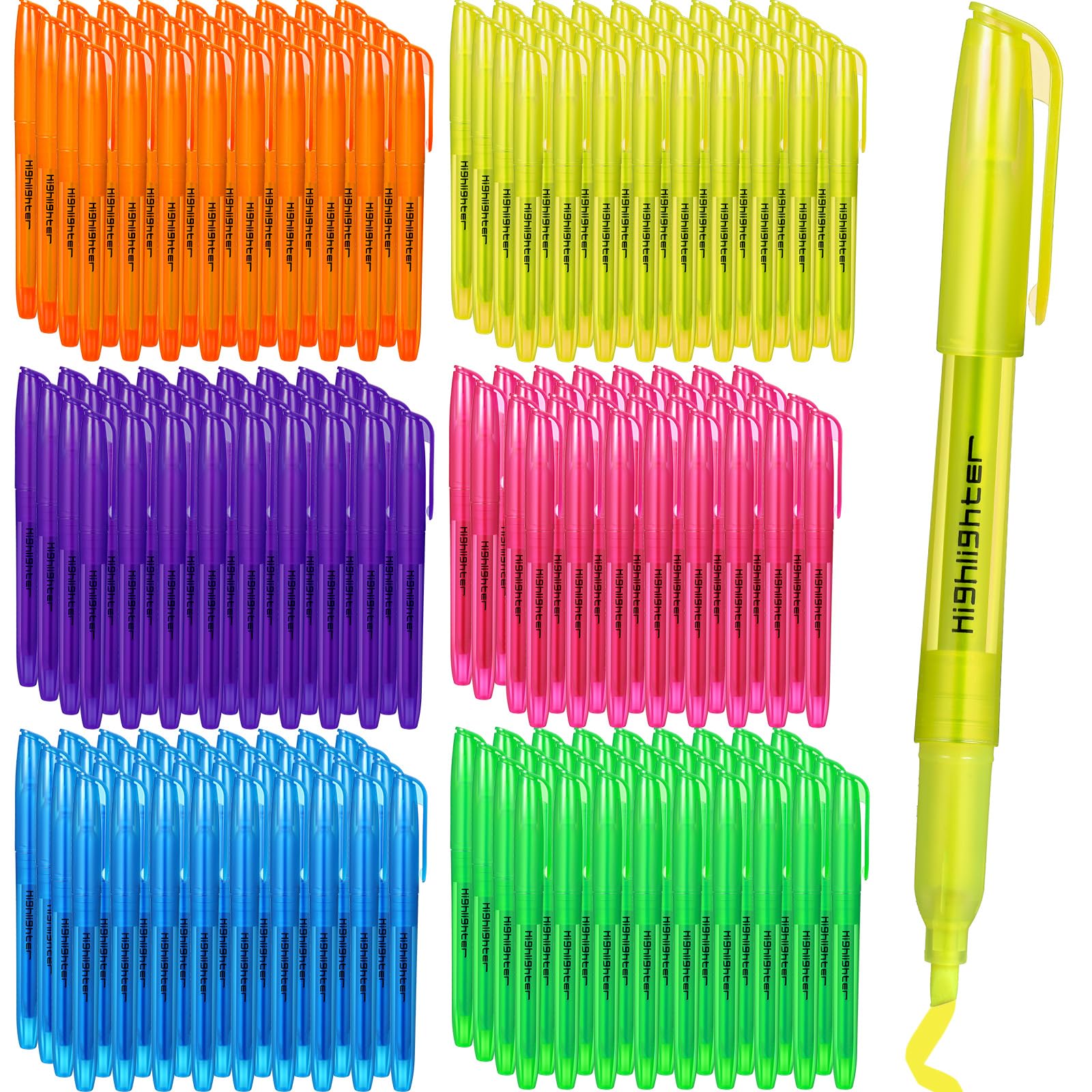 Highlighter Thenshop, 300 Unidades, Pacote A Granel, Cores Variadas