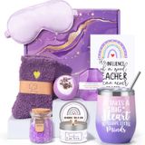 Cesta De Presentes Giftpeak Teacher Para Mulheres Com Copo De Vinho E Vela