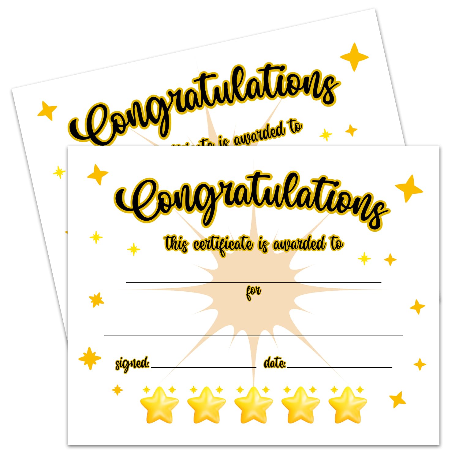 Certificados De Diploma Pré-escolar (25 Unidades, 8 X 10 Polegadas) Para Crianças