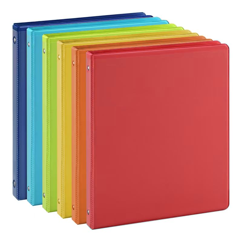 Binder Suin De 3 Anéis De 0,5 Polegadas Com 2 Bolsos Internos, Pacote Com 6