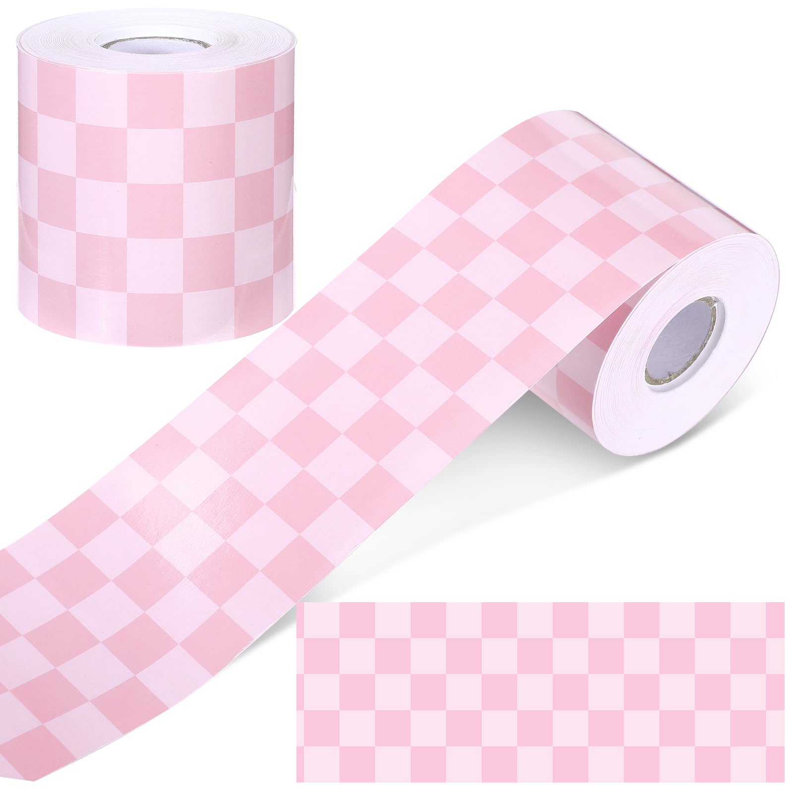 Bulletin Board Border Zonon Checkerboard, Papel Rosa De 65 Pés