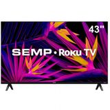 Smart Tv 43 Led Fhd Semp R6610 Com Sistema Operacional Roku, Wi-fi, Compatível Com Google Assistente, Alexa E Apple Homekit