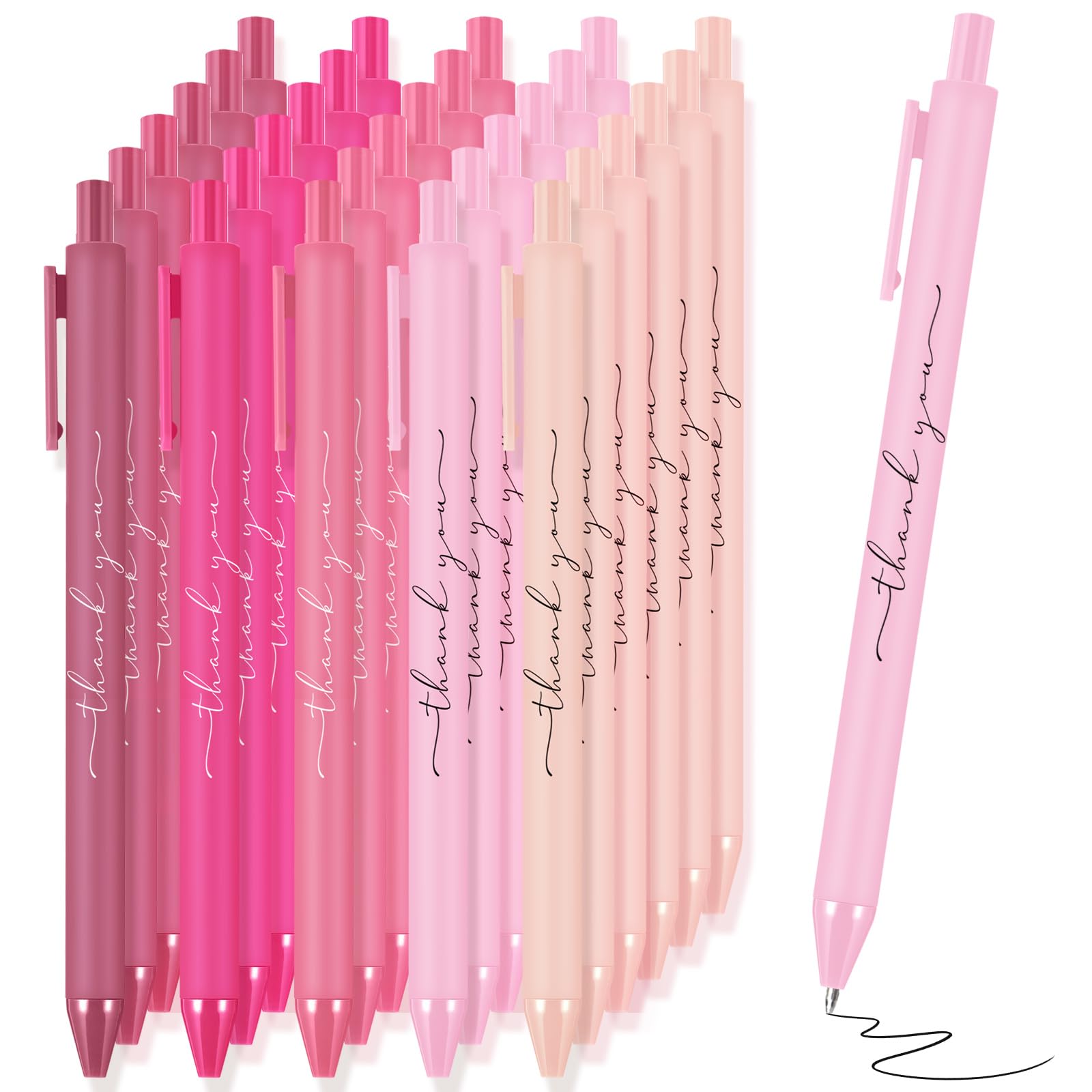 Caneta Dispowreath Thank You Bulk Cute Multicolor X30 Rosa