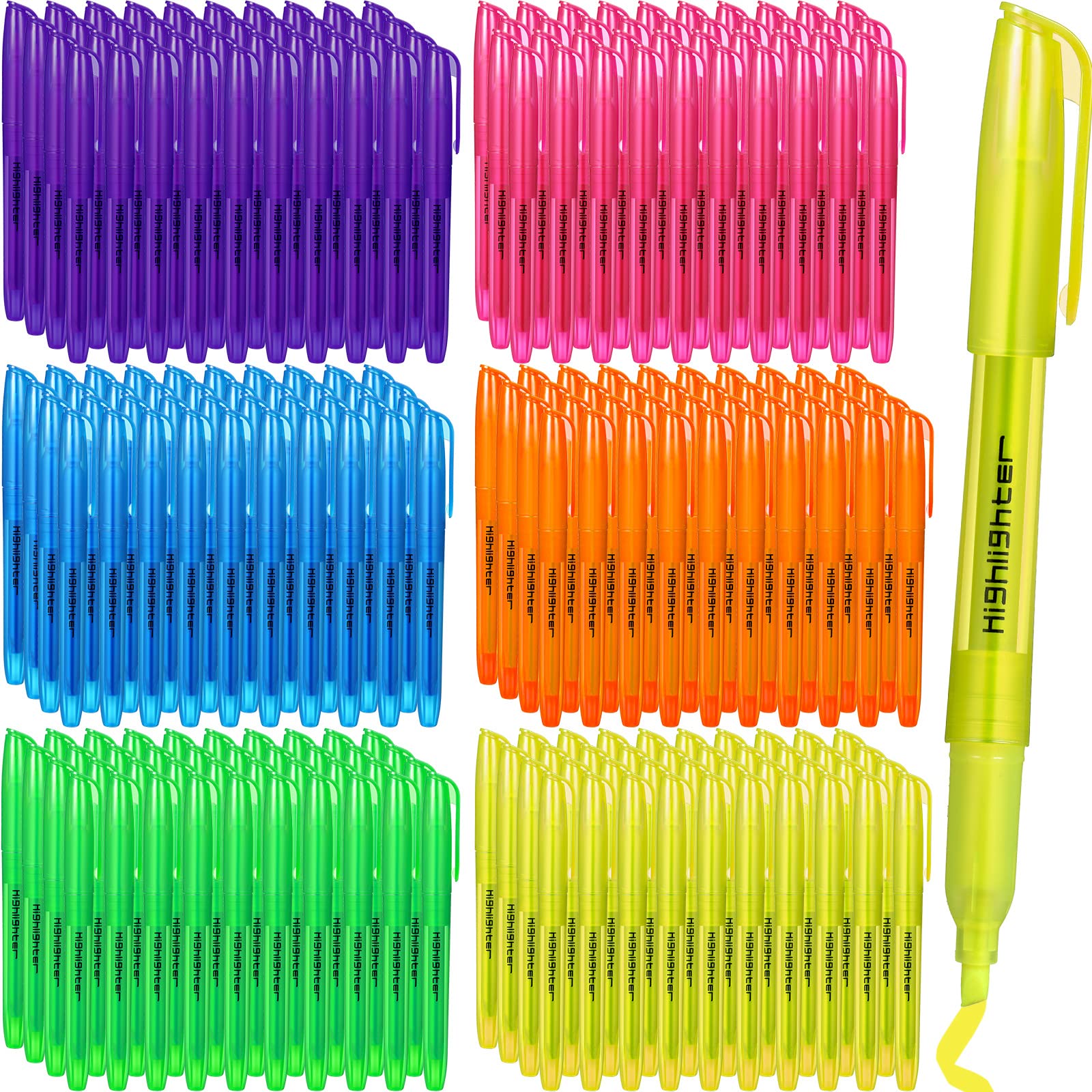 Highlighter Thenshop, 150 Unidades, Pacote A Granel, Cores Variadas, 13,5 Cm