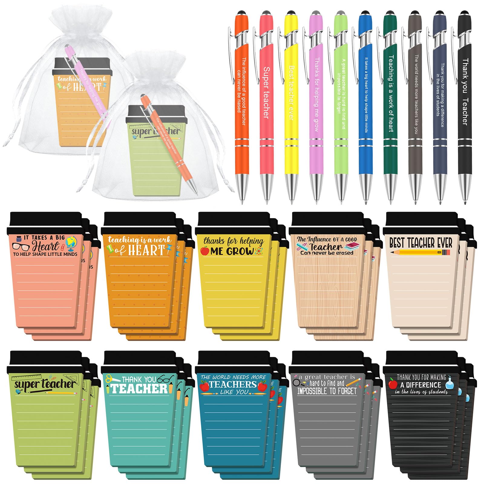 Bloco De Notas Teacher Coffee Cup Com Caneta, Presente De Volta Às Aulas X90