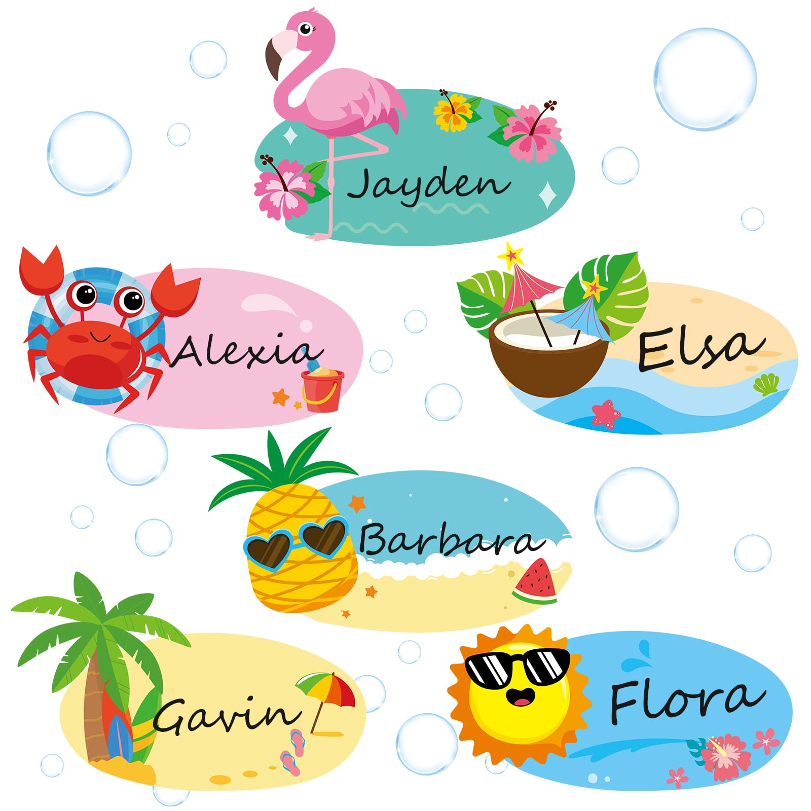 Etiquetas De Nome E Etiquetas Henoyso 108 Unidades De Sala De Aula Com Tema De Verão