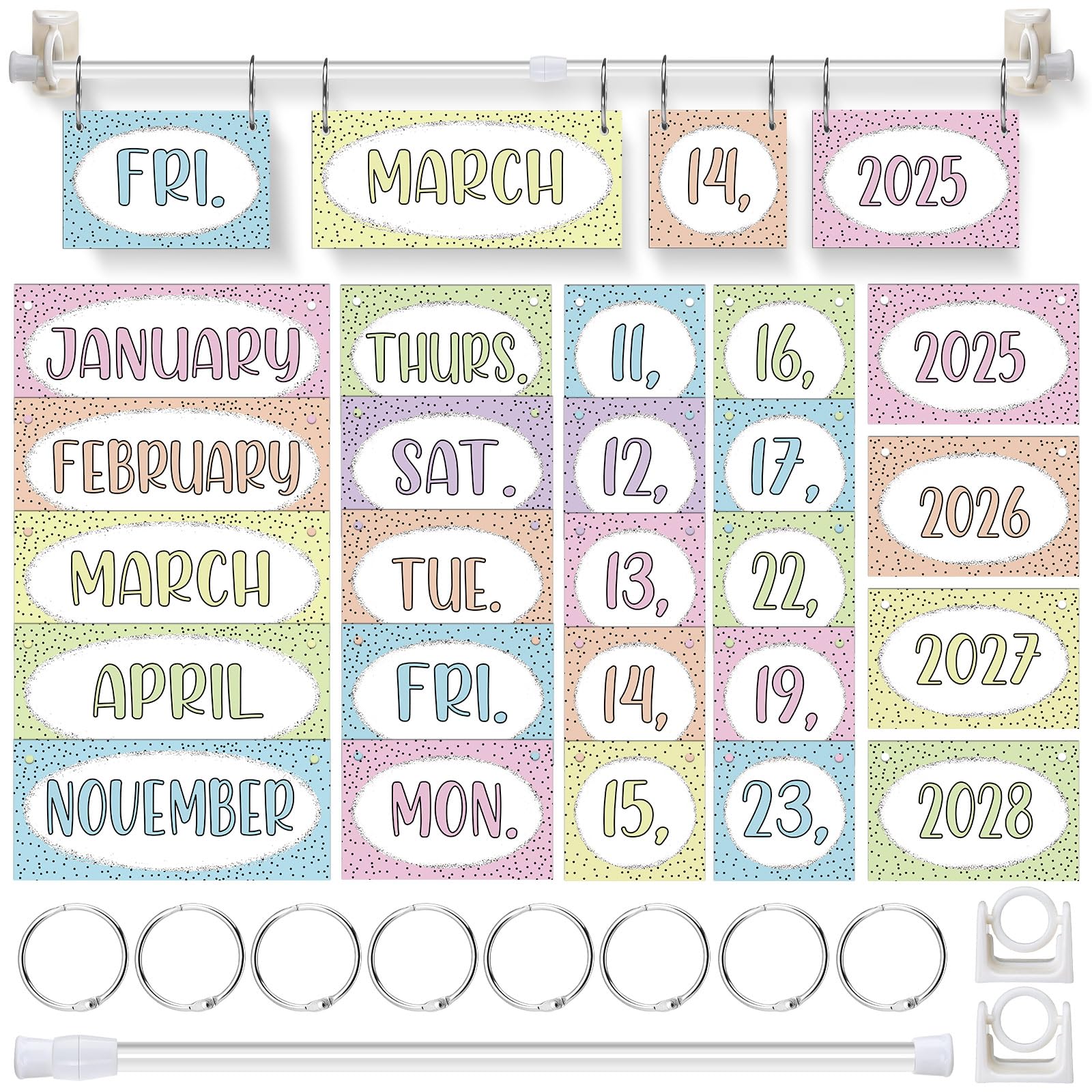 Conjunto De Quadros De Avisos Tecunite Pastel Calendar Girl 2025-2028