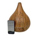 Umidificador Aromatizador Difusor De Aromas Eletrico Luminaria Led Controle Remoto Gota Floresta 500ml Marfim Holdmay