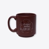 Caneca Mini Tina A Vida É Melhor Com Café - Zonacriativa