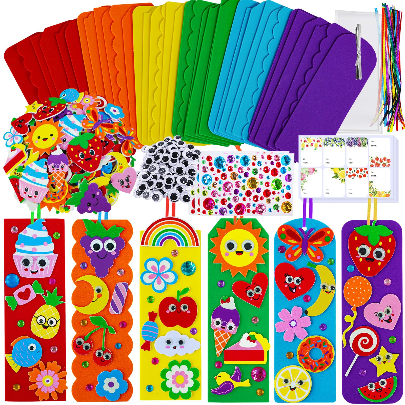 Kits De Artesanato Winlyn Diy Foam Bookmarks Com Adesivos Para Crianças