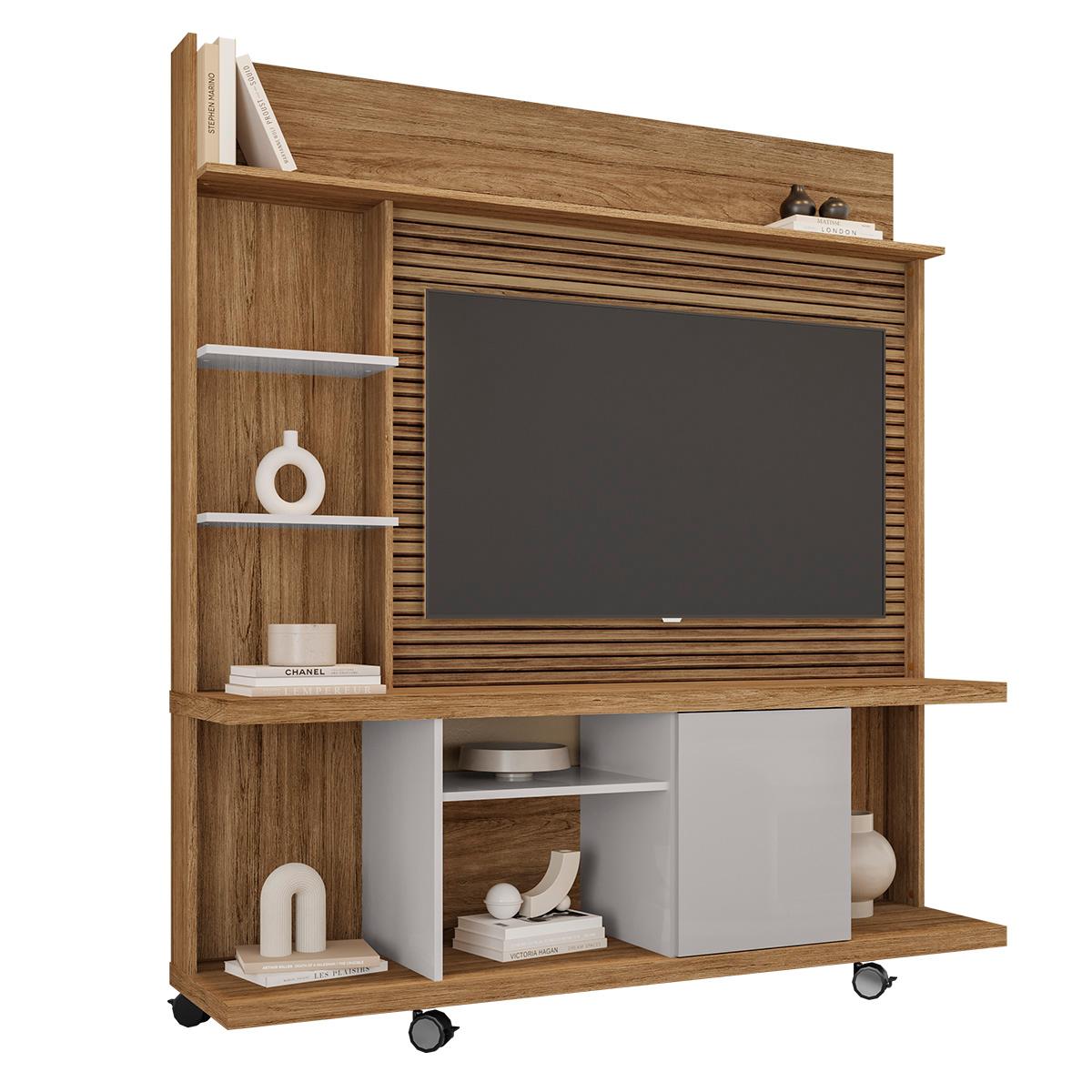 Home Taurus 160 Cm Para Tv Até 47 Polegadas E Rodízios Cinamomo/off White - Ripa
