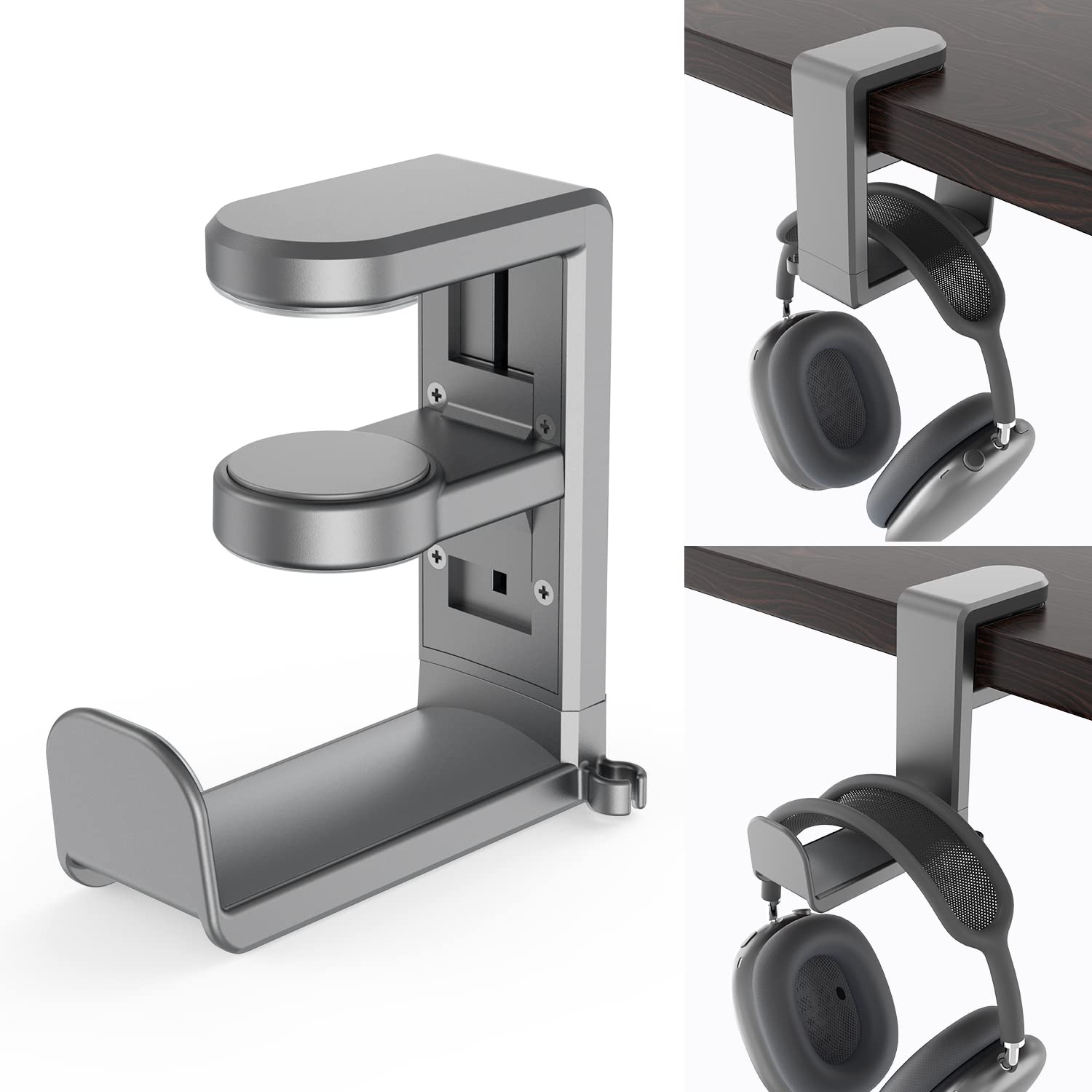 Suporte De Fone De Ouvido Eurpmask Pc Gaming Adjustable Clamp Space Grey