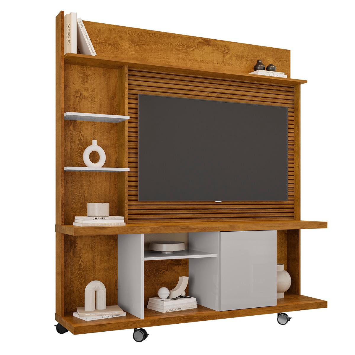 Home Taurus 160 Cm Para Tv Até 47 Polegadas E Rodízios Naturale/off White/ripado