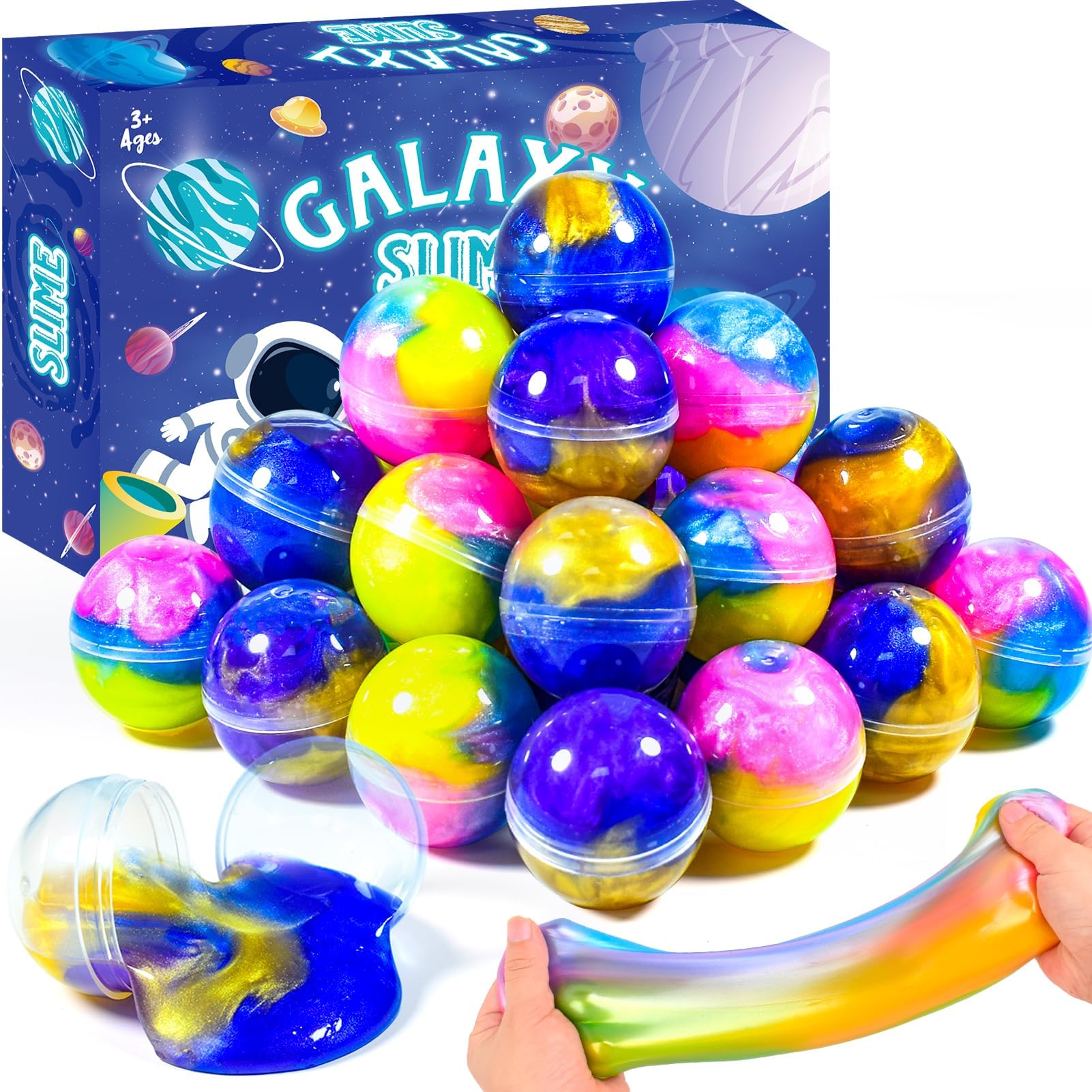 Slime Party Favors Wujyly Galaxy Slime Balls, Pacote Com 24 Bolas Para Crianças