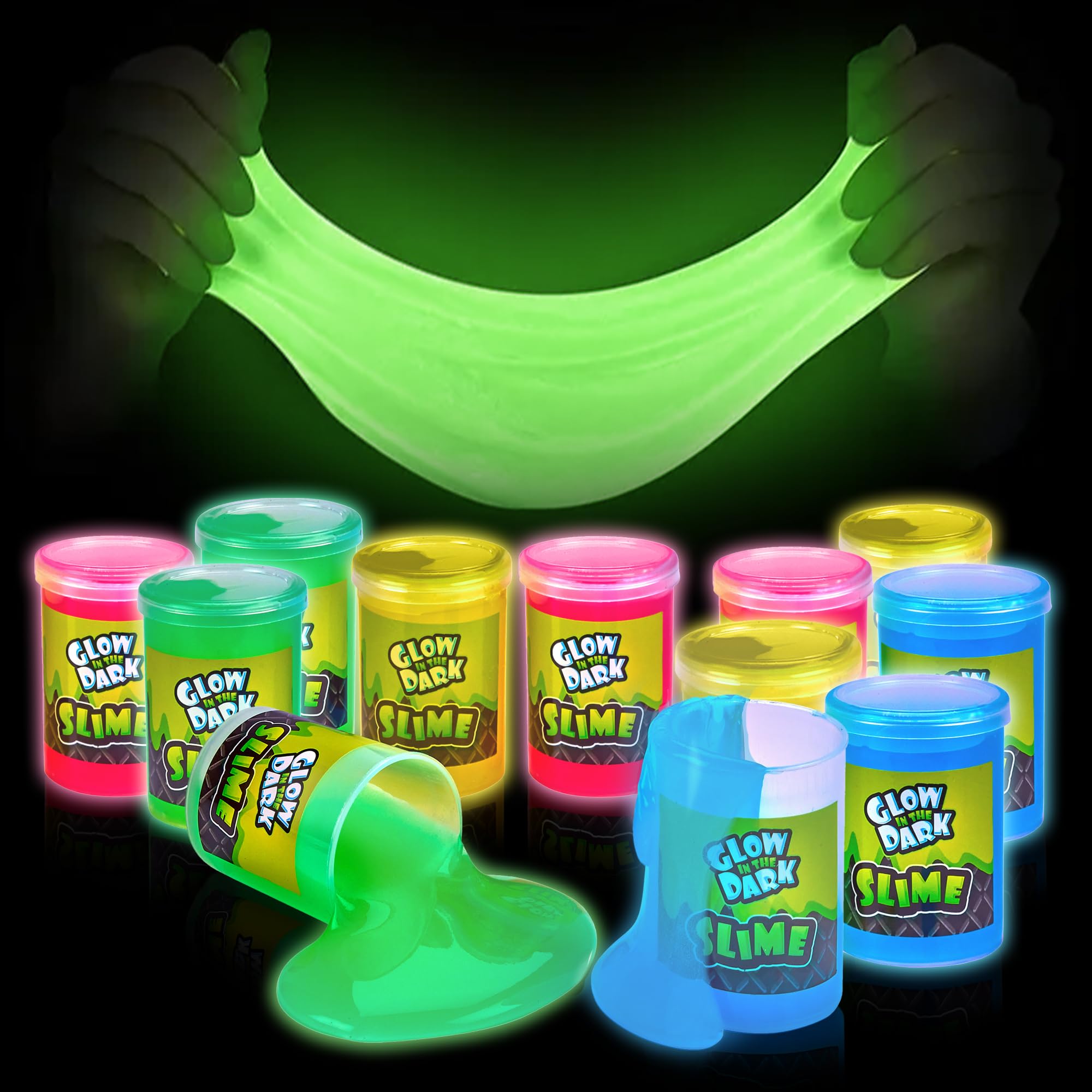 Glow In The Dark Slime Playbees, Pacote Com 12 Ninja Turtle Boys