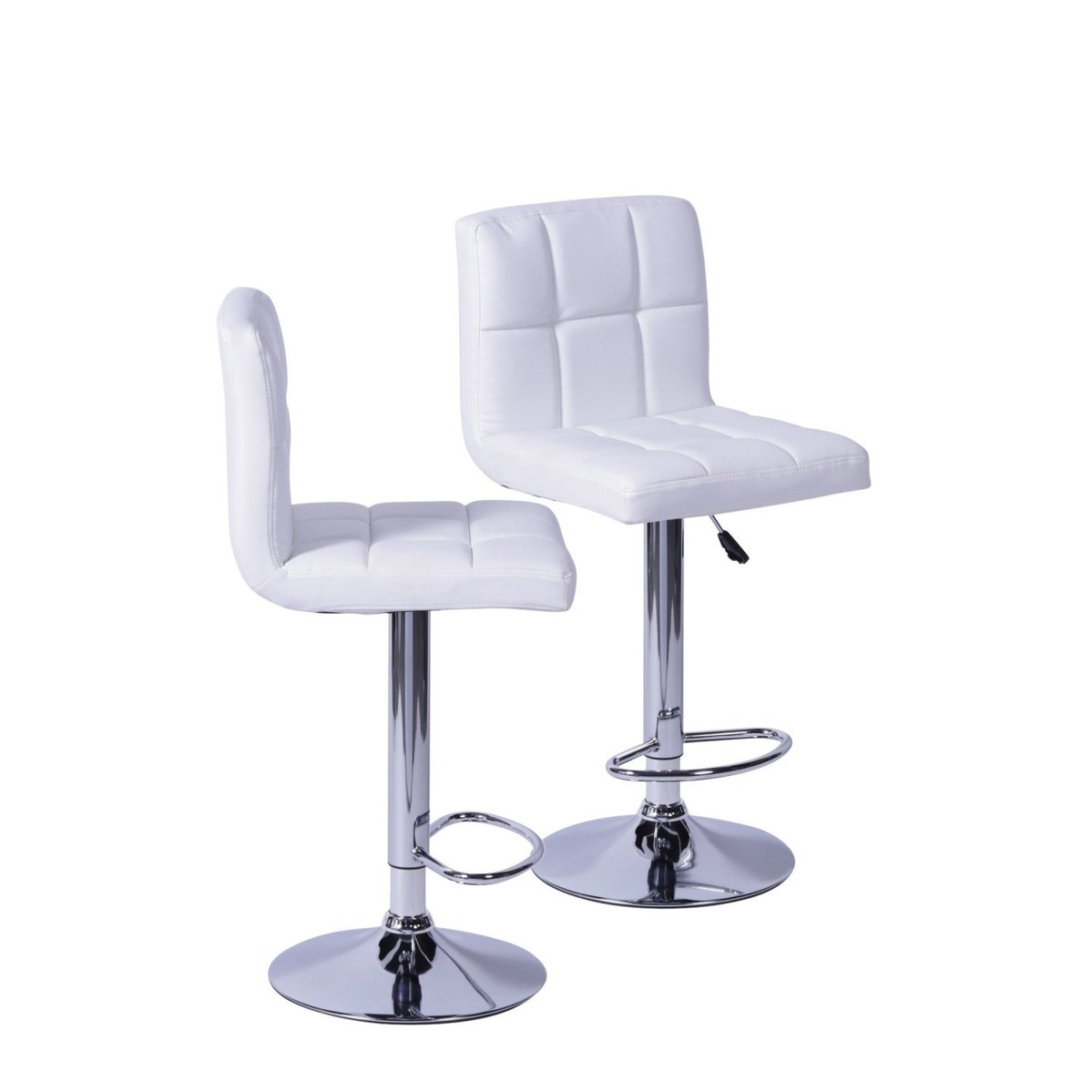 Kit 2 Banquetas Confort Com Base Em Aço Branco