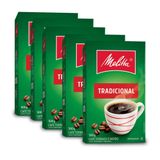 Café Moído Melitta Tradicional À Vacuo Kit 5 Caixas De 500g