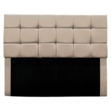Cabeceira Cama Box Estofada King 195 Cm Bianca Suede Bege