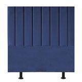 Cabeceira Estofada Cama Box King 195 Cm Maria Suede Azul Marinho