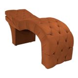Maca Estética Estofada Reclinável Ergonômica Suede Camila Terracota