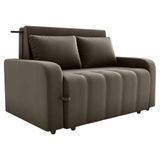 Sofa Cama 2 Lugares 138 Cm Amora Veludo Maserati Milani Store Marrom
