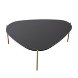 Mesa De Centro Organica Pe Metal 28015 Artesano Nero Dourado