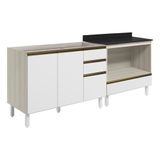 Balcao Pia E Balcao Forno Mdf Kali Nicioli Bianco Toq Branco Uv