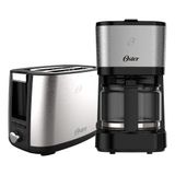 Kit Inox Cafeteira Compacta 0,75l E Torradeira Simple Life Oster 220v