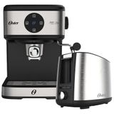 Kit Espresso Oster - Cafeteira Double E Torradeira Inox 110v