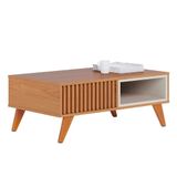 Mesa De Centro Para Sala Ripada Leo Freijó/off White Matte C05 - Mpozenato