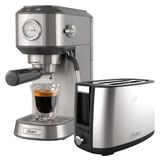 Kit Cafeteira Espresso Compacta E Torradeira Inox Oster 110v