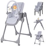 Cadeira Alta Para Bebês Ezebaby Dobrável Com Altura Ajustável Cinza