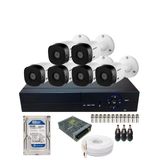 Kit 6 Câmeras Segurança Intelbras Vhd 1220b Full Hd 2mp Dvr 08 Canais Com Hd 500gb Instalado