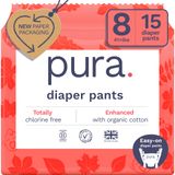Calças De Fraldas Pura Hypoallergenic Tamanho 8 (18,6 Kg Ou Mais), Pacote Com 15