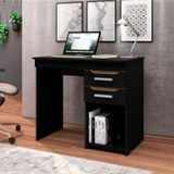 Mesa Escrivaninha Veneza Para Computador 90cm Com 2 Gavetas - Preto