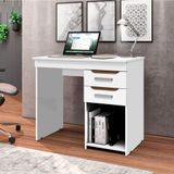 Mesa Escrivaninha Para Home Office Veneza Com 2 Gavetas - Branco