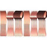Kit Talheres 36pçs P-12 Pessoas Colher Garfo Faca Inox Rose
