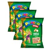 Kit 3 Salgadinho De Milho Plincão Chips Sabor Cebola E Salsa Argola 100g