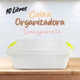 Caixa Organizadora Transparente Multiuso 10 Litros Com Trava