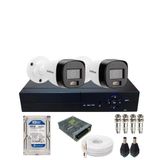Kit 2 Câmera De Segurança Intelbras Vhd 3220b Full Color Com Áudio Dvr 4ch C/hd