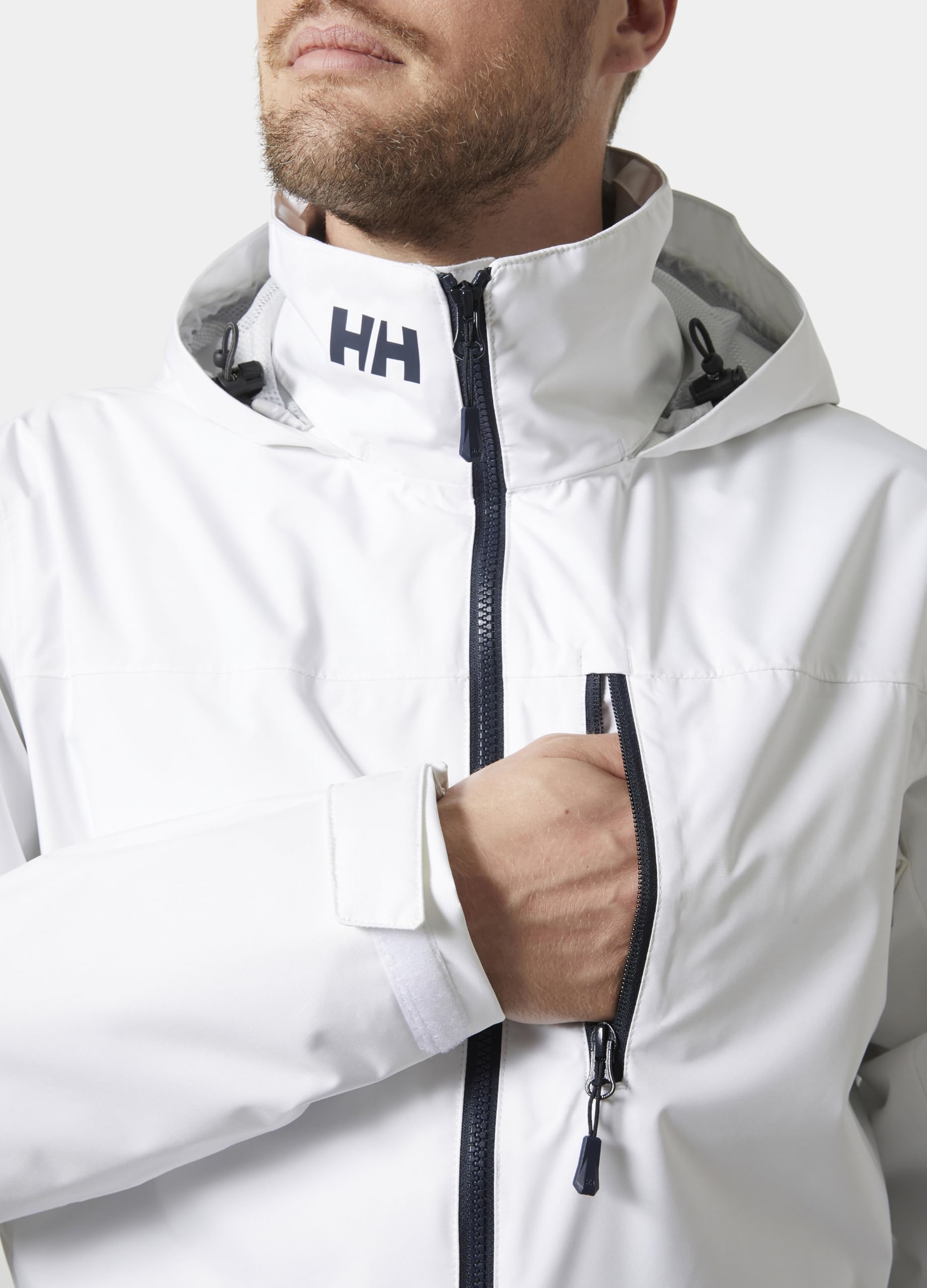 Jaqueta Helly-hansen Crew Hooded 2.0 Impermeável Masculina Branca