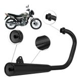 Escapamento Duplo Gemoto Preto Titan 150 Fan Mix 2009 A 2013